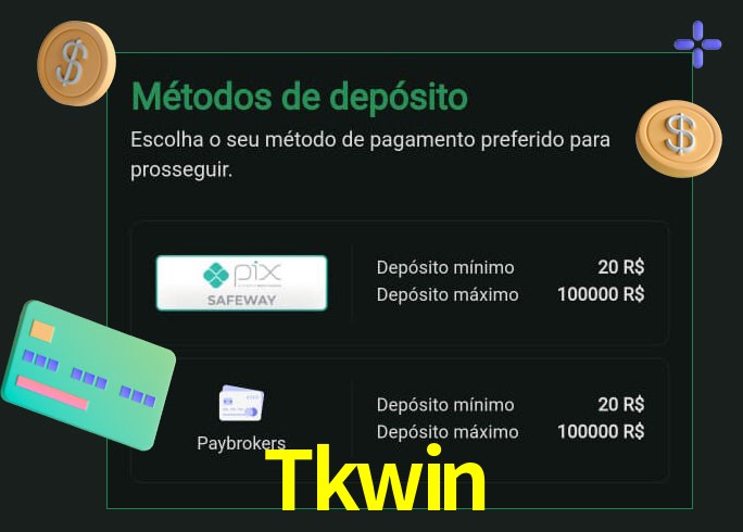 O cassino Tkwin oferece uma grande variedade de métodos de pagamento